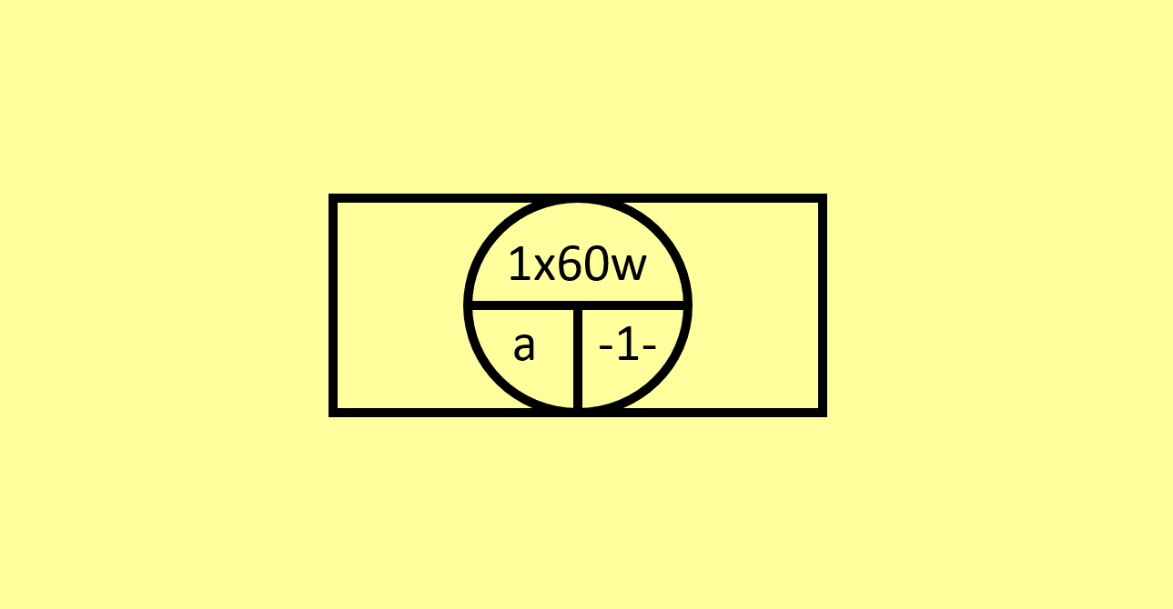 Simbologia elétrica utilizada para representar o ponto de luz tubular no teto no projeto elétrico