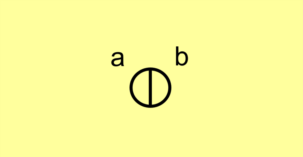 Simbologia elétrica utilizada para representar o interruptor de duas seções no projeto elétrico
