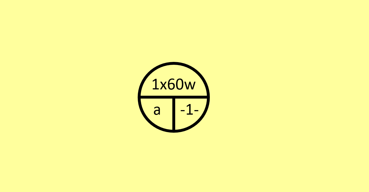 Simbologia elétrica utilizada para representar o ponto de luz no teto no projeto elétrico