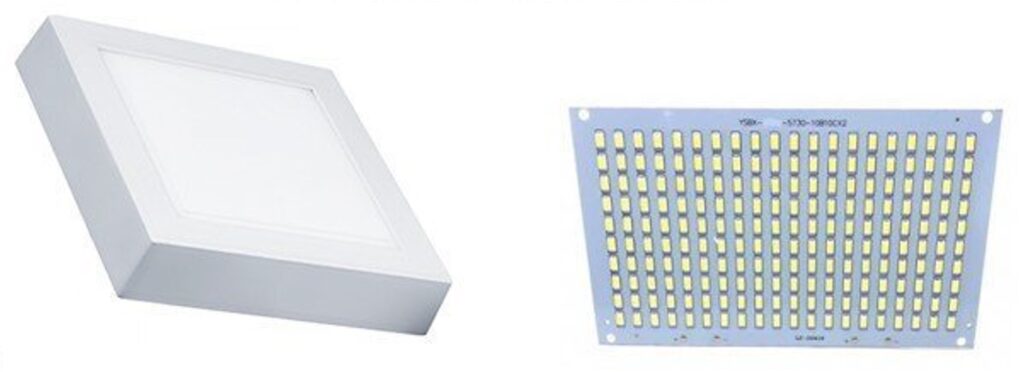 luminária com placa de led