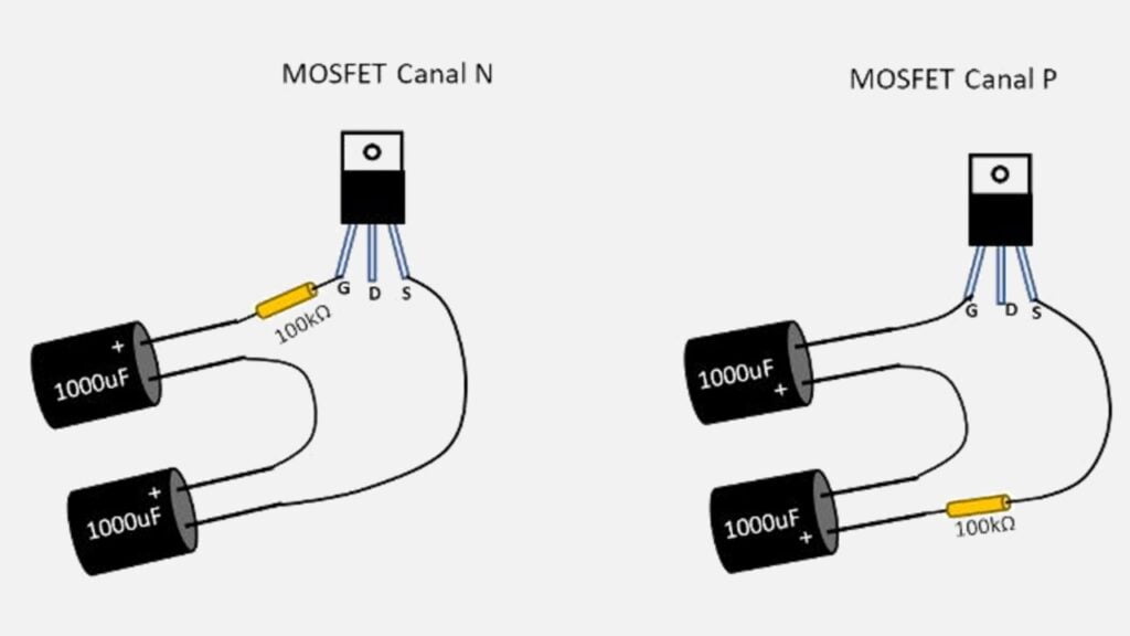 Como testar transistor MOSFET canal N e canal P